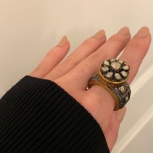 Natural Raw Diamond Statement Ring